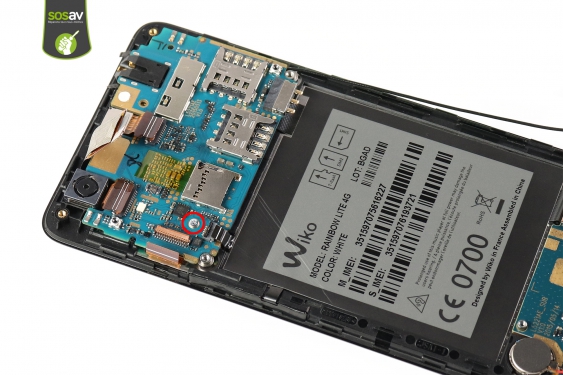 Guide photos remplacement nappe de liaison connecteur de charge Wiko Rainbow Lite 4G  (Etape 17 - image 1)