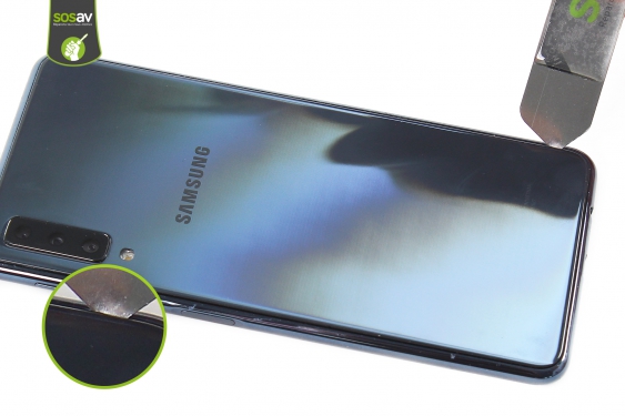 Guide photos remplacement nappe de liaison connecteur de charge Galaxy A7 (2018) (Etape 5 - image 1)