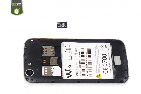 Guide photos remplacement carte microsd Wiko Stairway (Etape 7 - image 1)
