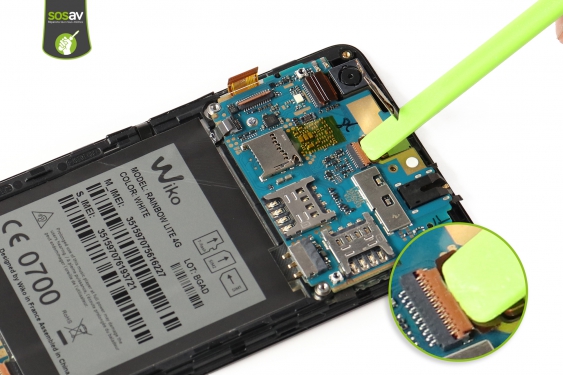 Guide photos remplacement nappe de liaison connecteur de charge Wiko Rainbow Lite 4G  (Etape 15 - image 1)