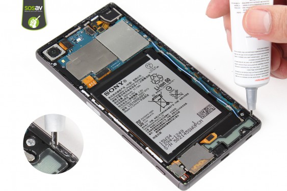 Guide photos remplacement appliquer la colle b7000 Compétences smartphone (Etape 5 - image 1)