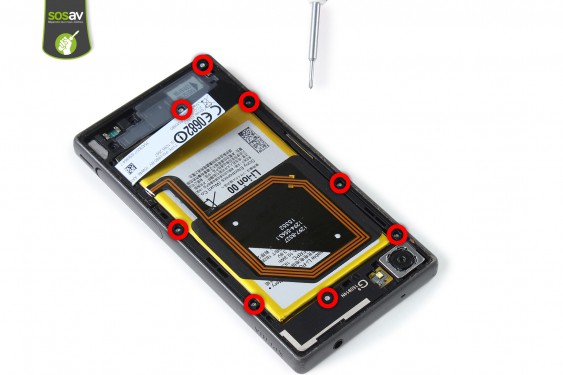 Guide photos remplacement ecran complet (lcd + tactile + châssis) Z5 compact (Etape 9 - image 1)