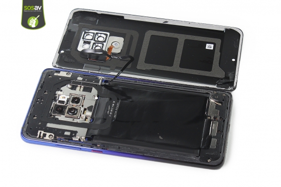 Guide photos remplacement vitre arrière et capteur d'empreinte Huawei Mate 20 (Etape 6 - image 4)