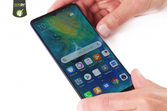 Guide photos remplacement vitre arrière et capteur d'empreinte Huawei Mate 20 (Etape 1 - image 1)