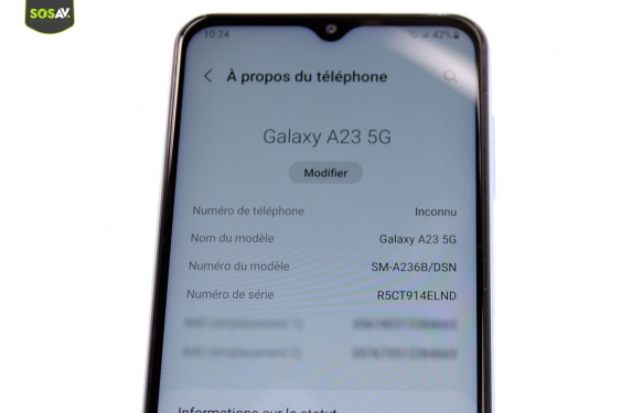 Guide photos remplacement connecteur de charge Galaxy A23 (5G) (Etape 1 - image 1)