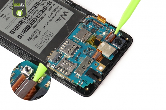 Guide photos remplacement nappe de liaison connecteur de charge Wiko Rainbow Lite 4G  (Etape 13 - image 3)