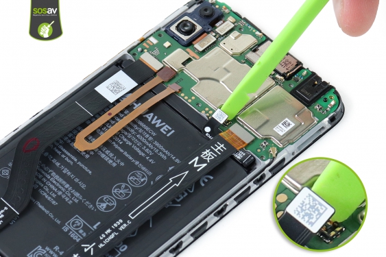 Guide photos remplacement nappe connecteur de charge Huawei Y7 2019 (Etape 9 - image 2)
