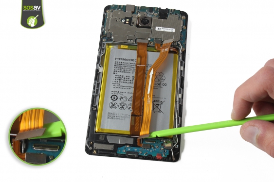 Guide photos remplacement nappe de liaison du connecteur de charge Huawei Mate 8 (Etape 13 - image 4)