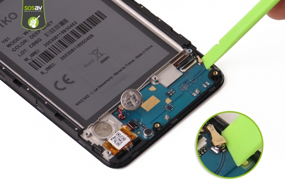 Guide photos remplacement connecteur de charge Wiko Y61 (Etape 10 - image 1)