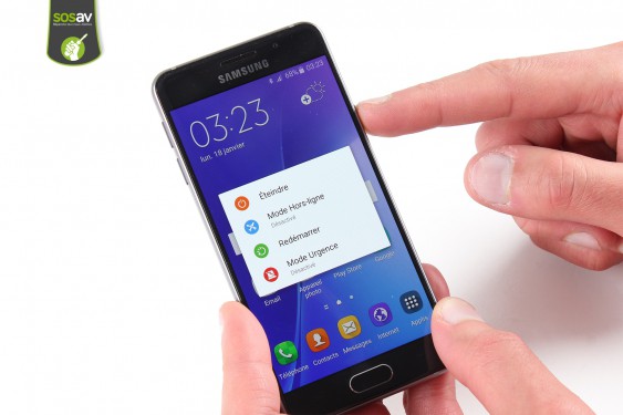 Guide photos remplacement haut-parleur interne Samsung Galaxy A3 2016 (Etape 1 - image 1)