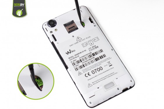 Guide photos remplacement caméra avant Wiko Rainbow Up 4G (Etape 4 - image 2)