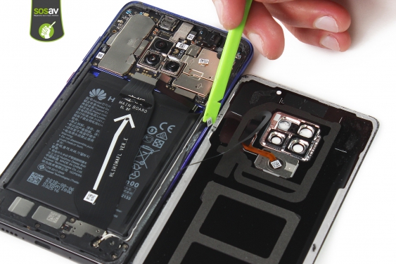 Guide photos remplacement vitre arrière et capteur d'empreinte Huawei Mate 20 (Etape 10 - image 4)