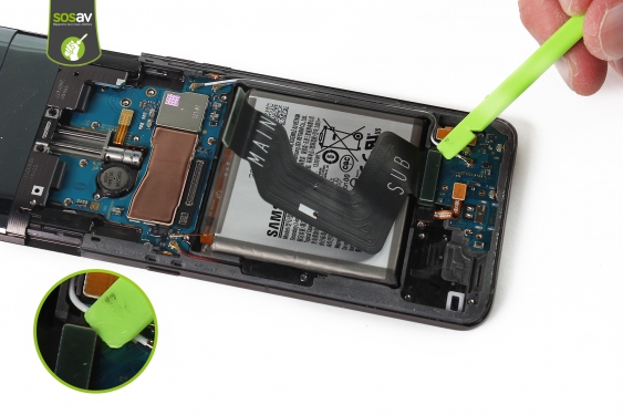 Guide photos remplacement nappe de liaison connecteur de charge Galaxy A80 (Etape 14 - image 1)