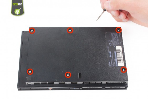 Guide photos remplacement nappe de liaison de la carte des boutons / capteur infrarouge Playstation 2 Slim (Etape 3 - image 1)