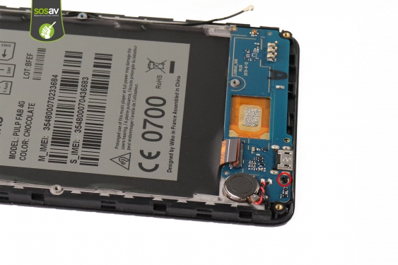 Guide photos remplacement connecteur de charge / vibreur Wiko Pulp Fab 4G (Etape 12 - image 1)