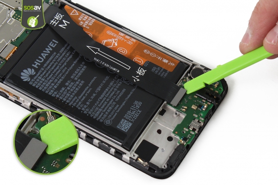 Guide photos remplacement nappe de liaison connecteur de charge Huawei P Smart 2019 (Etape 15 - image 1)