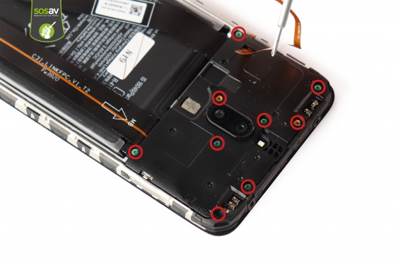 Guide photos remplacement nappe de liaison connecteur de charge Xiaomi Redmi 8 (Etape 9 - image 1)