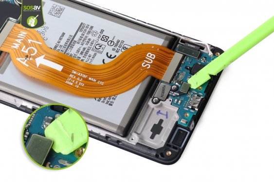 Guide photos remplacement connecteur de charge Galaxy A51 (Etape 9 - image 3)
