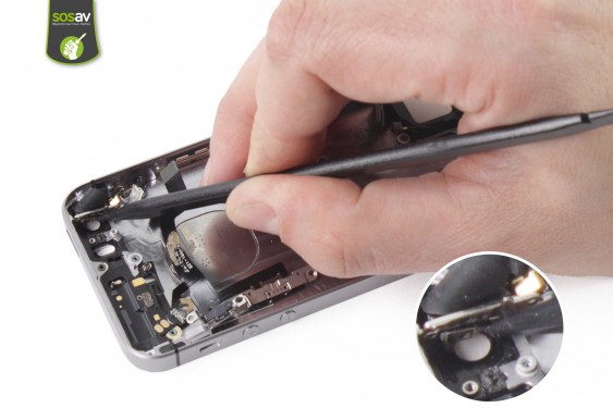 Guide photos remplacement nappe power + vibreur + volume iPhone SE (Etape 36 - image 1)