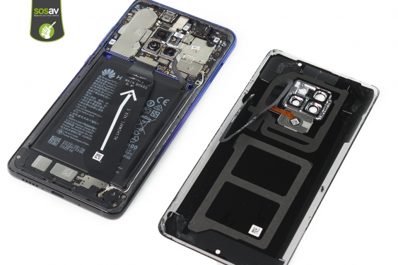Guide photos remplacement vitre arrière et capteur d'empreinte Huawei Mate 20 (Etape 11 - image 1)