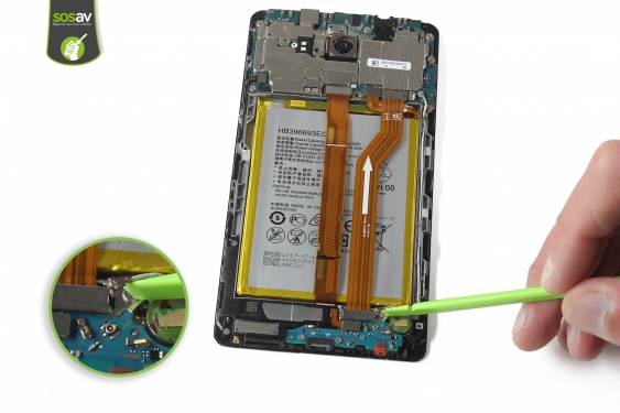 Guide photos remplacement nappe de liaison du connecteur de charge Huawei Mate 8 (Etape 10 - image 4)
