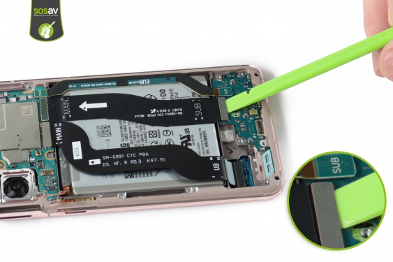 Guide photos remplacement connecteur de charge / lecteur sim Galaxy S21 (Etape 14 - image 1)