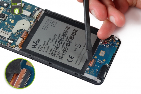 Guide photos remplacement nappe de liaison connecteur de charge Wiko View Go (Etape 10 - image 1)