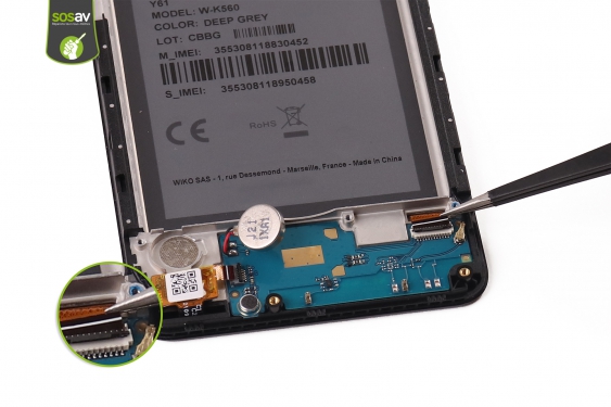 Guide photos remplacement connecteur de charge Wiko Y61 (Etape 9 - image 3)