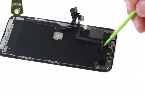 Guide photos remplacement nappe haut-parleur interne / capteur proximité / micro secondaire / nappe face id iPhone 11 Pro (Etape 14 - image 3)