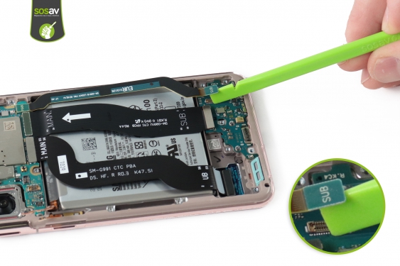 Guide photos remplacement connecteur de charge / lecteur sim Galaxy S21 (Etape 14 - image 4)