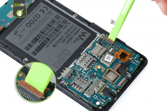 Guide photos remplacement nappe de liaison connecteur de charge Wiko Freddy (Etape 12 - image 1)