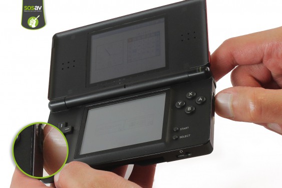 Guide photos remplacement ecran supérieur et haut-parleurs Nintendo DS Lite (Etape 1 - image 1)