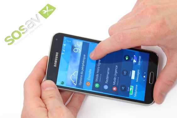 Guide photos remplacement haut parleur externe Samsung Galaxy S5 (Etape 1 - image 2)