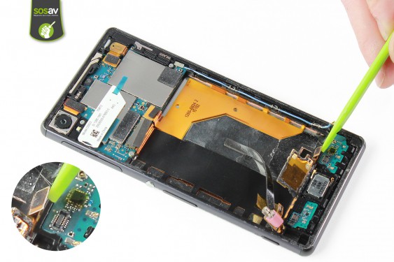 Guide photos remplacement nappe power / volume / micro Xperia Z3 (Etape 23 - image 3)