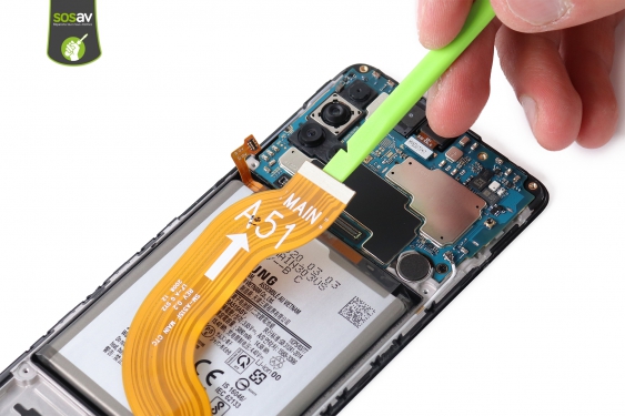Guide photos remplacement nappe de liaison connecteur de charge  Galaxy A51 (Etape 9 - image 2)