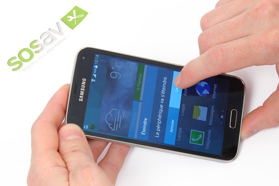 Guide photos remplacement carte sim Samsung Galaxy S5 (Etape 1 - image 3)