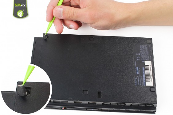Guide photos remplacement nappe de liaison de la carte des boutons / capteur infrarouge Playstation 2 Slim (Etape 2 - image 2)