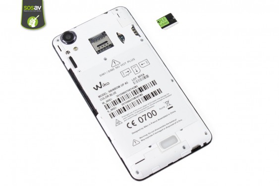 Guide photos remplacement carte sim Wiko Rainbow Up 4G (Etape 5 - image 3)