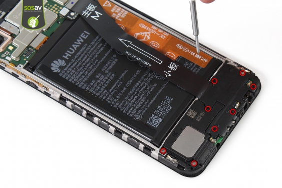 Guide photos remplacement nappe de liaison connecteur de charge Huawei P Smart 2019 (Etape 11 - image 1)