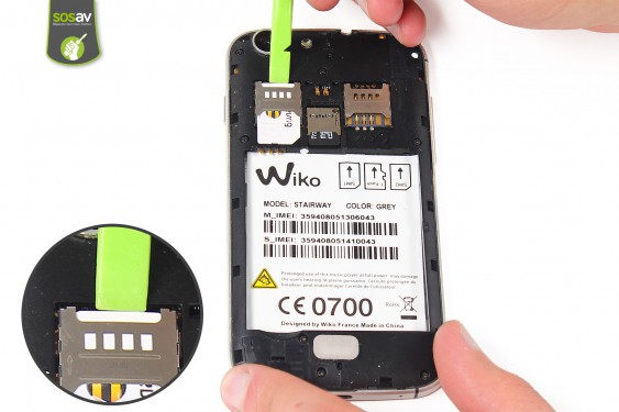 Guide photos remplacement carte sim Wiko Stairway (Etape 5 - image 1)