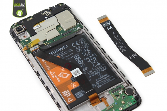 Guide photos remplacement nappe de liaison connecteur de charge Huawei Y6 2019 (Etape 14 - image 1)