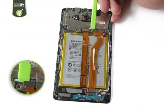 Guide photos remplacement nappe de liaison du connecteur de charge Huawei Mate 8 (Etape 10 - image 1)