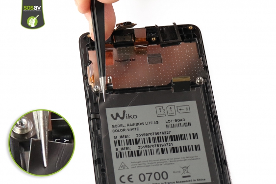 Guide photos remplacement nappe de liaison connecteur de charge Wiko Rainbow Lite 4G  (Etape 21 - image 1)