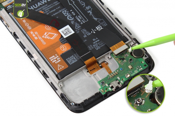 Guide photos remplacement connecteur de charge Huawei Y6 2019 (Etape 14 - image 2)