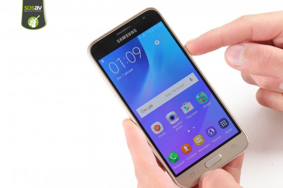 Guide photos remplacement châssis interne Samsung Galaxy J3 2016 (Etape 1 - image 1)