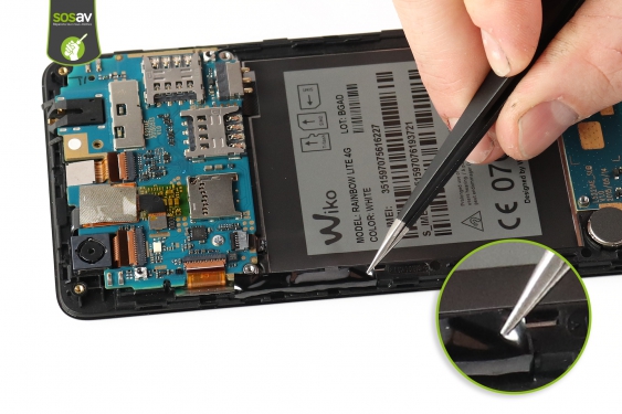 Guide photos remplacement nappe de liaison connecteur de charge Wiko Rainbow Lite 4G  (Etape 10 - image 1)