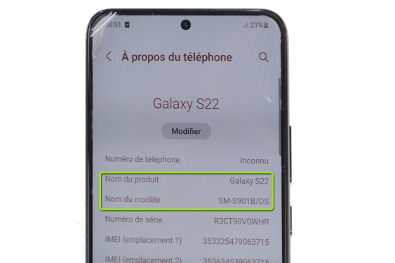 Guide photos remplacement vitre arrière Galaxy S22 (Etape 1 - image 1)