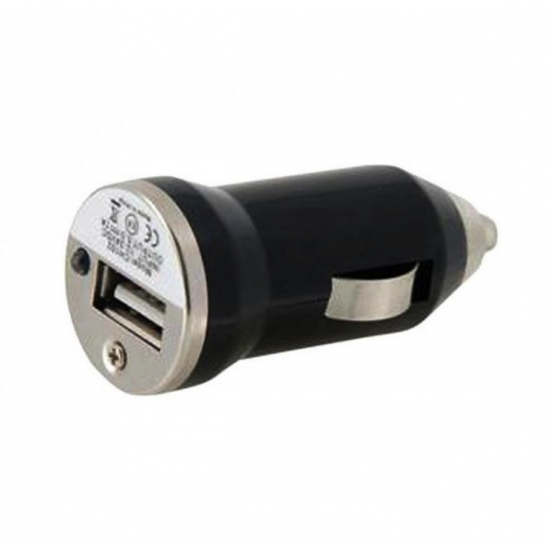 Chargeur CE allume cigare noir USB pour iPhone iPod