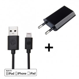 Pack 2 en 1 noir MFI cable...