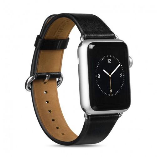 Bracelet Cuir Hoco Noir Apple Watch 42mm MacManiack non trie - SOSav.fr